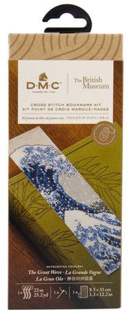 DMC Advanced Bookmark Cross Stitch Kit - The Great Wave By Katsushika Hokusai