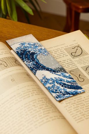 DMC Advanced Bookmark Cross Stitch Kit - The Great Wave By Katsushika Hokusai