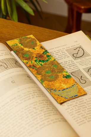 DMC Advanced Bookmark Cross Stitch Kit - Sunflowers By Van Gogh