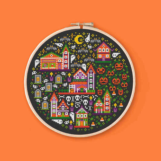 Halloween Town - Una Buena Pieza - Cross Stitch Pattern