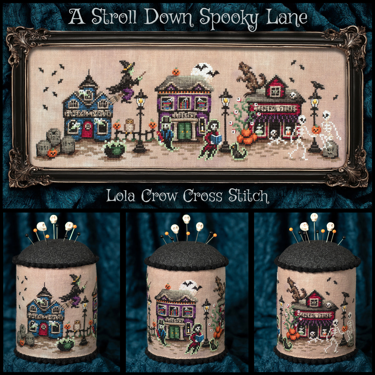 A Stroll Down Spooky Lane - Lola Crow - Cross Stitch Pattern, Cross Stitch Patterns, The Crafty Grimalkin - A Cross Stitch Store