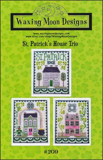 St. Patrick's House Trio - Waxing Moon Designs - Cross Stitch Pattern