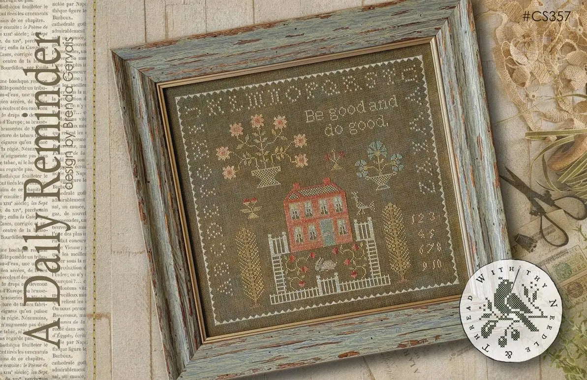 A Daily Reminder - With Thy Needle and Thread - Cross Stitch Pattern, Needlecraft Patterns, The Crafty Grimalkin - A Cross Stitch Store