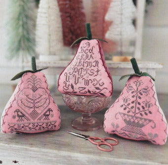 Sweetheart Pears -  Annie Beez Folk Art - Cross Stitch Pattern, Needlecraft Patterns, Needlecraft Patterns, The Crafty Grimalkin - A Cross Stitch Store
