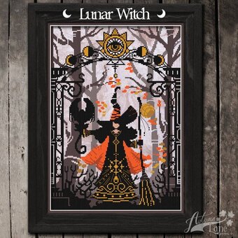 The Lunar Witch - Autumn Lane - Cross Stitch Pattern, Needlecraft Patterns, The Crafty Grimalkin - A Cross Stitch Store