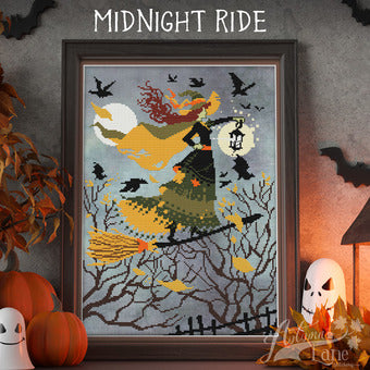 Midnight Ride - Autumn Lane - Cross Stitch Pattern, Needlecraft Patterns, The Crafty Grimalkin - A Cross Stitch Store