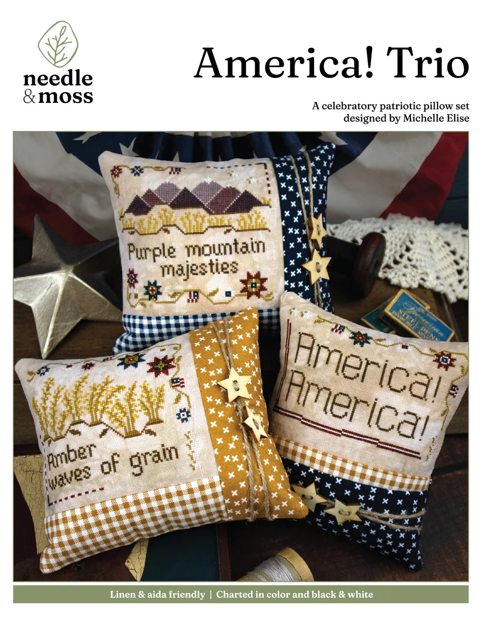 America! Trio - Needle & Moss - Cross Stitch Pattern