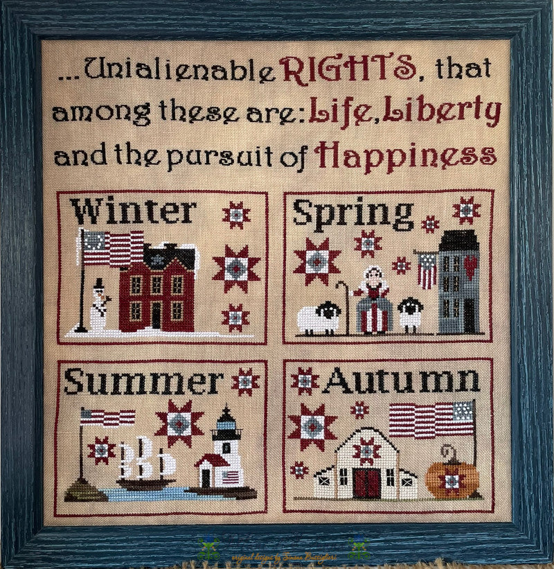 American Seasons Pillows  - Mani di Dona - Cross Stitch Pattern