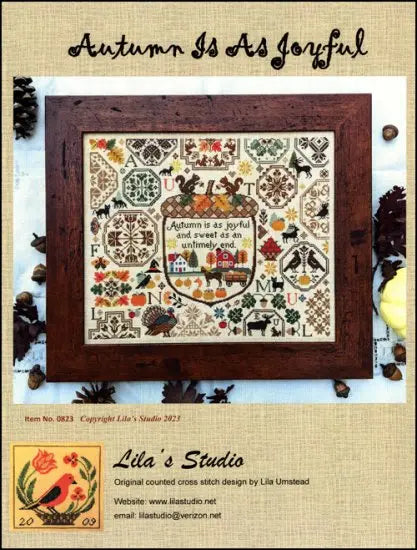 Autumn is as Joyful - Lila's Studio - Cross Stitch Pattern, Needlecraft Patterns, Needlecraft Patterns, The Crafty Grimalkin - A Cross Stitch Store