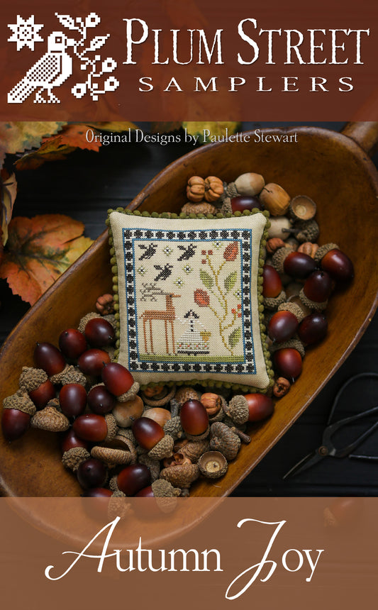 Autumn Joy - Plum Street Samplers - Cross Stitch Pattern, Needlecraft Patterns, Needlecraft Patterns, The Crafty Grimalkin - A Cross Stitch Store