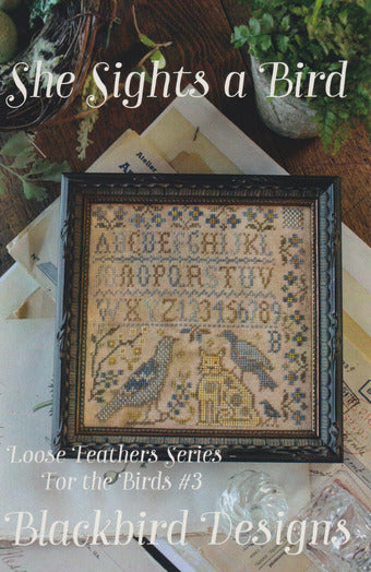 She Sights a Bird - Blackbird Designs - Cross Stitch Pattern, Needlecraft Patterns, Needlecraft Patterns, The Crafty Grimalkin - A Cross Stitch Store