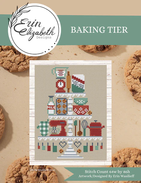 PRE-ORDER Baking Tier - Erin Elizabeth Designs - Cross Stitch Pattern, Needlecraft Patterns, The Crafty Grimalkin - A Cross Stitch Store