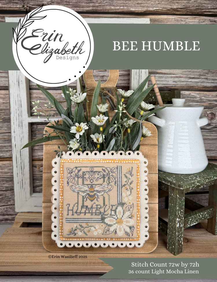 Bee Humble - Erin Elizabeth Designs - Cross Stitch Pattern, Needlecraft Patterns, The Crafty Grimalkin - A Cross Stitch Store