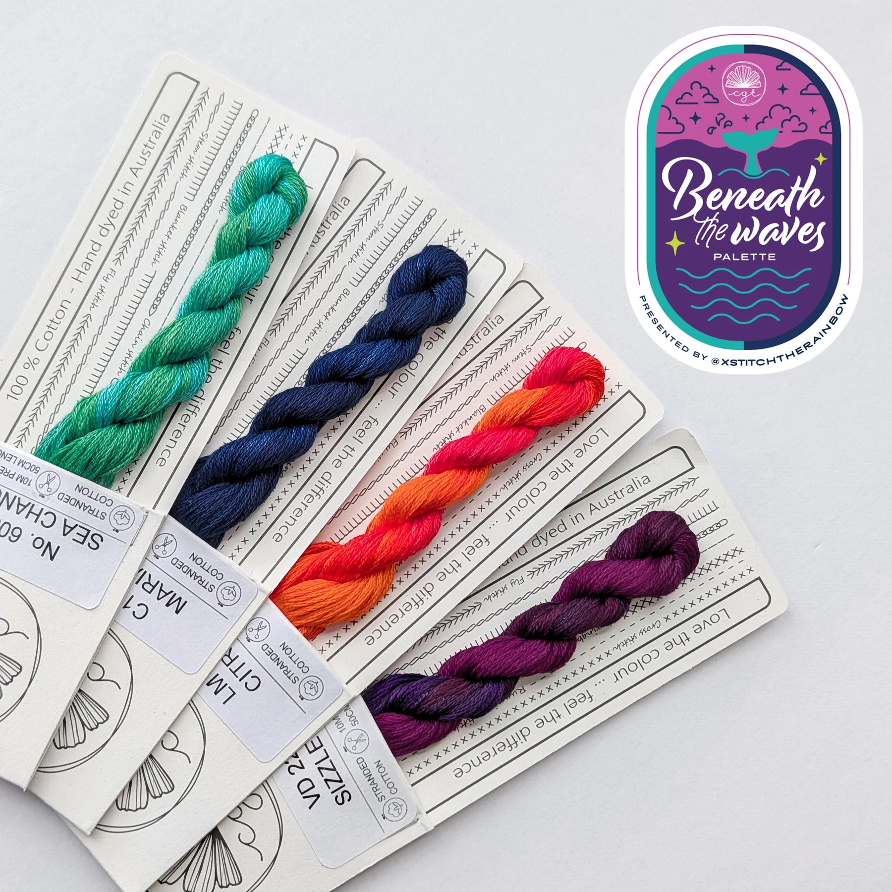 PREORDER Beneath the Waves, XStitch the Rainbow Cottage Garden Threadpack, Cross-Stitch Thread, The Crafty Grimalkin - A Cross Stitch Store
