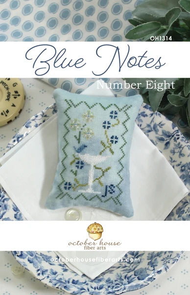 PREORDER Blue Notes - Number Eight - October House -  Cross Stitch Pattern