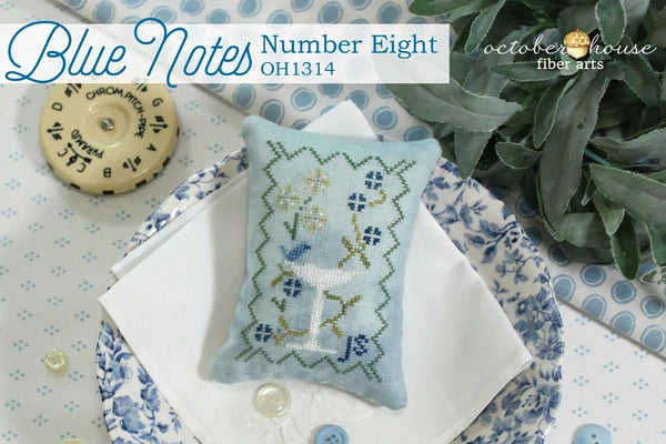 PREORDER Blue Notes - Number Eight - October House -  Cross Stitch Pattern