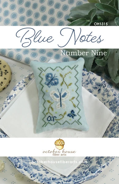 PREORDER Blue Notes - Number Nine - October House -  Cross Stitch Pattern