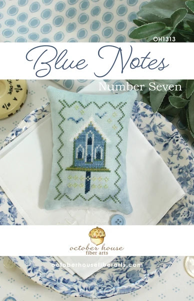 PREORDER Blue Notes - Number Seven - October House -  Cross Stitch Pattern