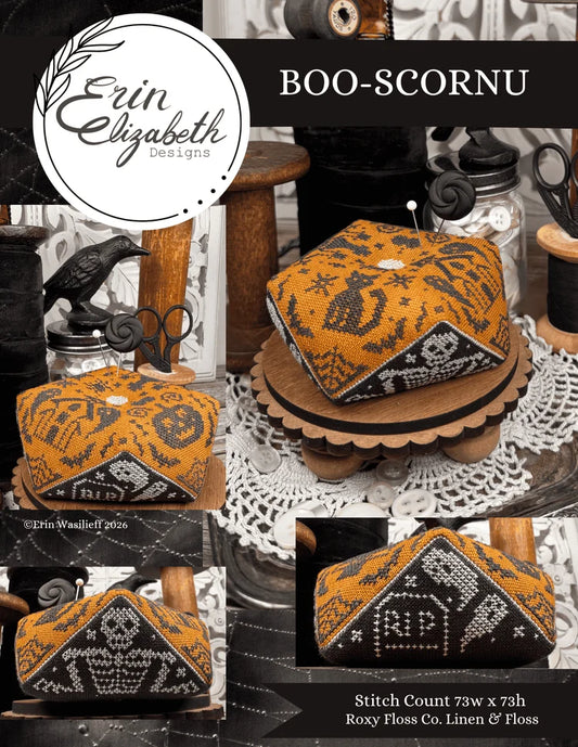 PREORDER Boo-scornu - Erin Elizabeth - Cross Stitch Pattern, Needlecraft Patterns, The Crafty Grimalkin - A Cross Stitch Store