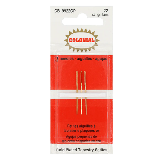 Colonial Petite Gold Plated Tapestry Needles, Hand-Sewing Needles, Hand-Sewing Needles, The Crafty Grimalkin - A Cross Stitch Store