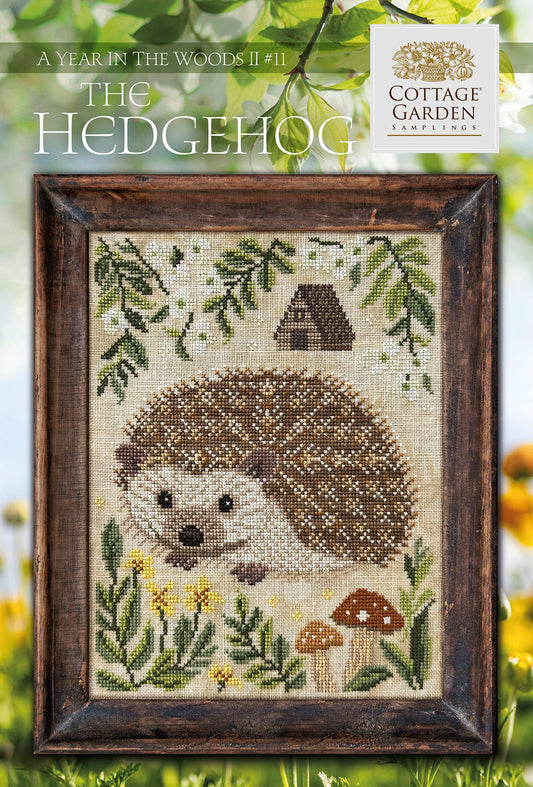PREORDER The Hedgehog - A Year in the Woods II #11 - Cottage Garden Samplings - Cross Stitch Pattern