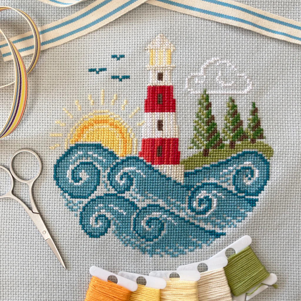Going Coastal -  Cross Stitch Kit - Love Poppet, Needlecraft Patterns, The Crafty Grimalkin - A Cross Stitch Store