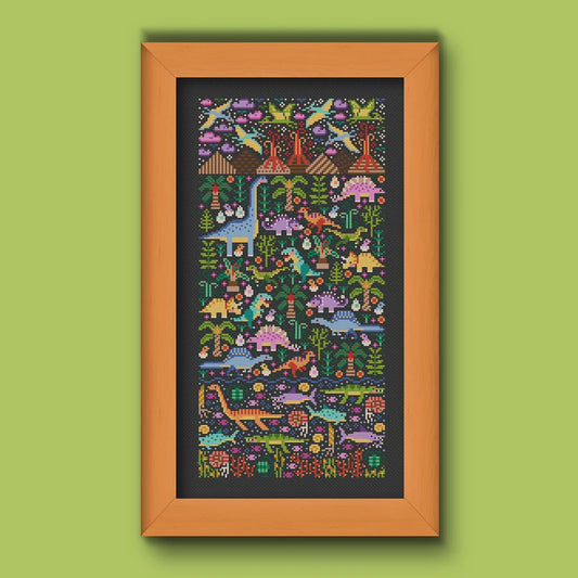 Dino Garden - Una Buena Pieza - Cross Stitch Pattern