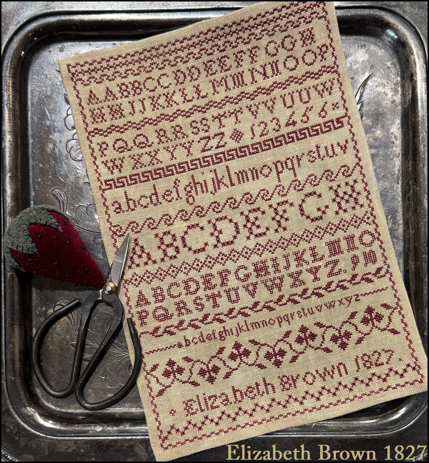 Elizabeth Brown 1827 - The Scarlett House - Cross Stitch Pattern