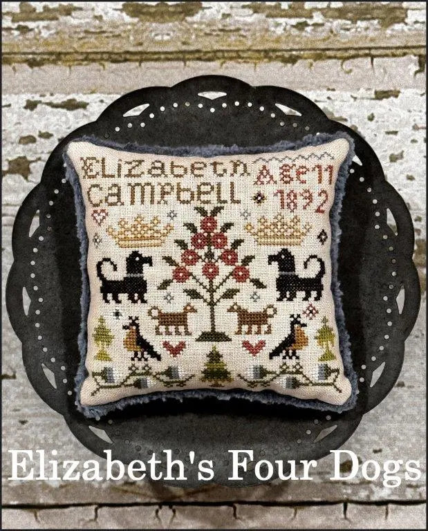 Elizabeth's Four Dogs - The Scarlett House - Cross Stitch Pattern