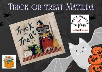 Trick or Treat Matilda - Finally a Farmgirl - Cross Stitch Pattern, Needlecraft Patterns, The Crafty Grimalkin - A Cross Stitch Store