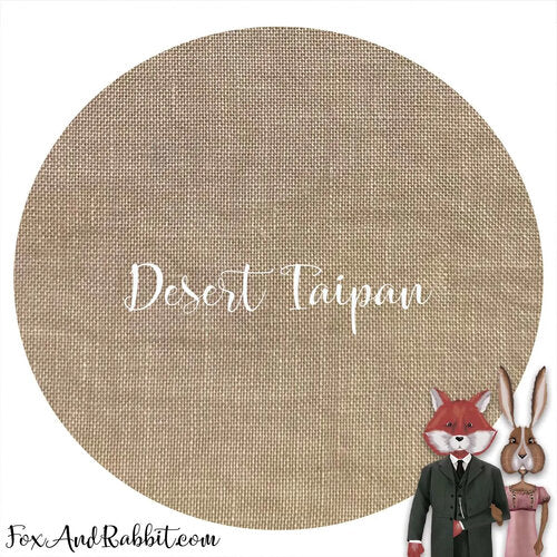 40 Count Linen - Desert Taipan - Fox and Rabbit Designs, Fabric, The Crafty Grimalkin - A Cross Stitch Store