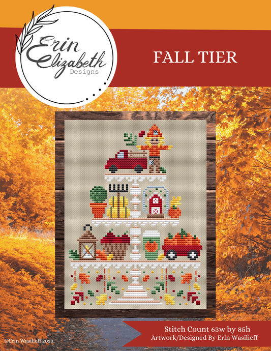 Fall Tier by Erin Elizabeth Designs - Cross Stitch Pattern, Needlecraft Patterns, The Crafty Grimalkin - A Cross Stitch Store