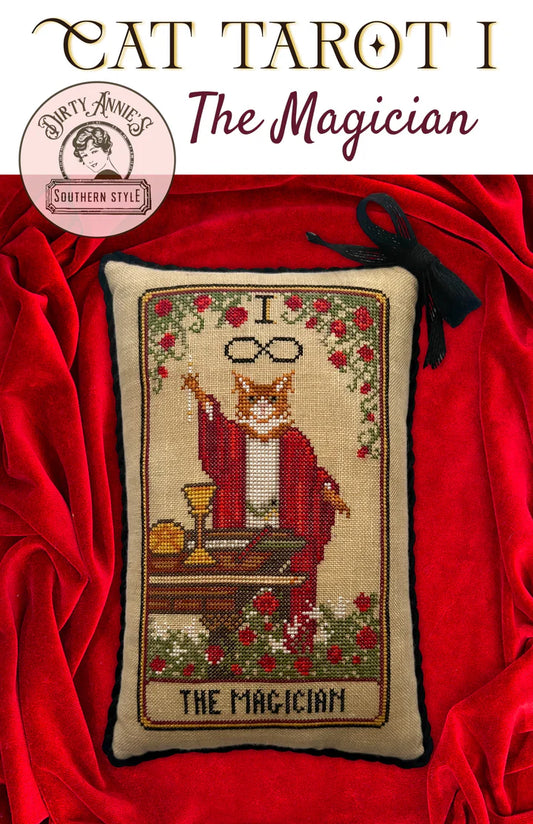 PRE-ORDER Cat Tarot I - The Magician - Dirty Annie's - Cross Stitch Pattern, Needlecraft Patterns, Needlecraft Patterns, The Crafty Grimalkin - A Cross Stitch Store