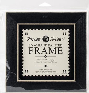 6" x 6" Hand Painted Frame - Matte Black - Mill Hill, Needlecraft Kits, Needlecraft Kits, The Crafty Grimalkin - A Cross Stitch Store