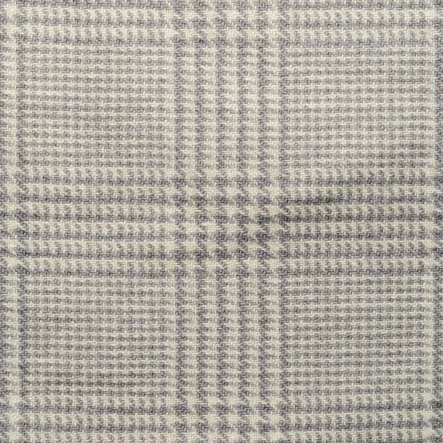 Snow Cream Glen Plaid Wool Fabric - Weeks Dye Works