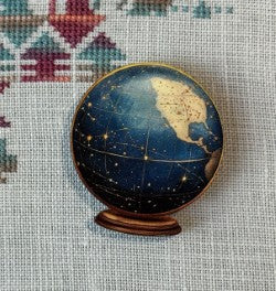Celestial Globe Wooden Magnetic Needle Minder