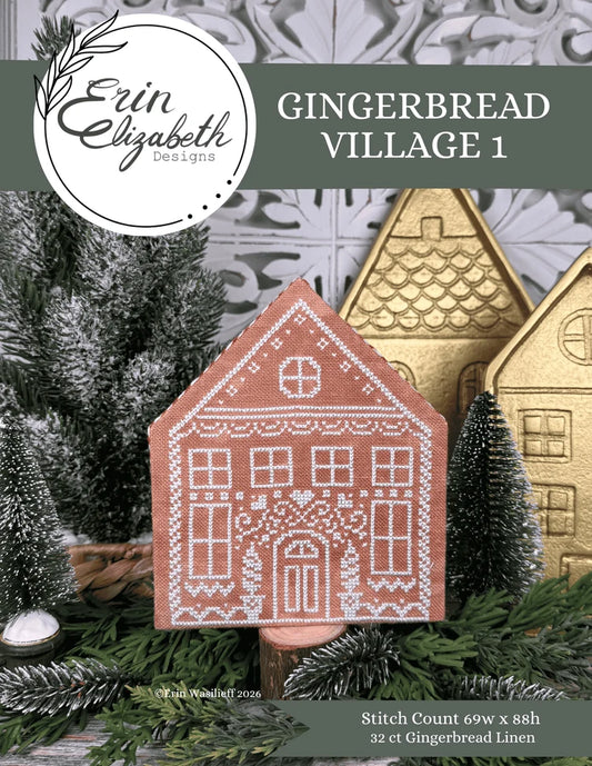 PREORDER Gingerbread Village 1 - Erin Elizabeth - Cross Stitch Pattern, Needlecraft Patterns, The Crafty Grimalkin - A Cross Stitch Store