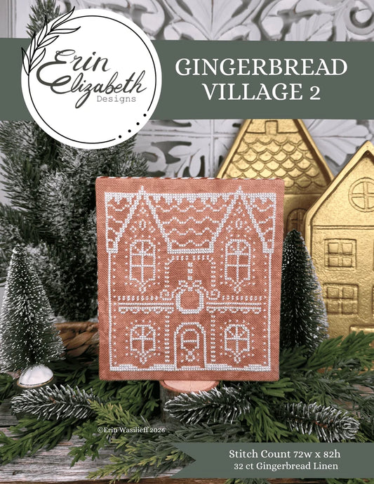 PREORDER Gingerbread Village 2 - Erin Elizabeth - Cross Stitch Pattern, Needlecraft Patterns, The Crafty Grimalkin - A Cross Stitch Store