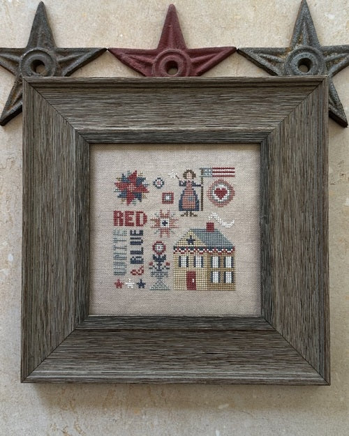 Doodles: Red, White and Blue - Heart in Hand - Cross Stitch Pattern