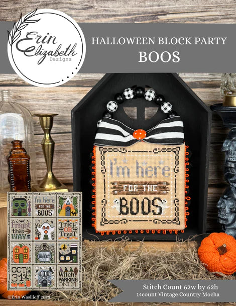 Halloween Block Party - Boos - Erin Elizabeth - Cross Stitch Pattern