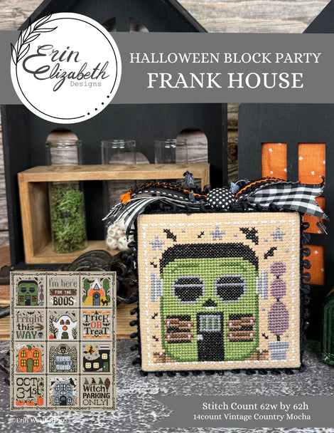 PREORDER Halloween Block Party - Frank House - Erin Elizabeth - Cross Stitch Pattern, Needlecraft Patterns, The Crafty Grimalkin - A Cross Stitch Store