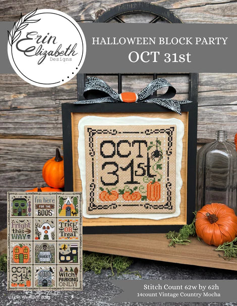 Halloween Block Party - Oct 31st - Erin Elizabeth - Cross Stitch Pattern