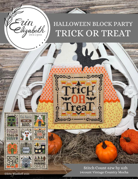 Halloween Block Party - Trick or Treat - Erin Elizabeth - Cross Stitch Pattern