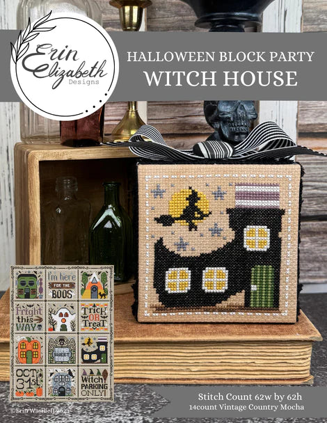 Halloween Block Party - Witch House - Erin Elizabeth - Cross Stitch Pattern