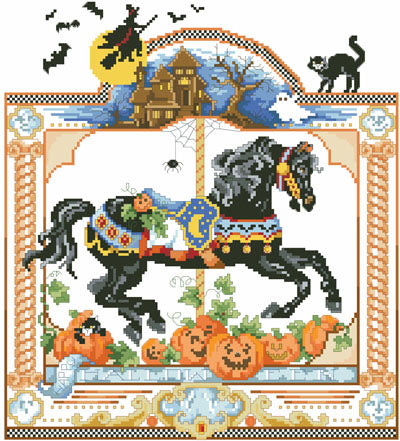 Haunted October Nights by Kooler Design Studio - Cross Stitch Pattern, The Crafty Grimalkin - A Cross Stitch Store