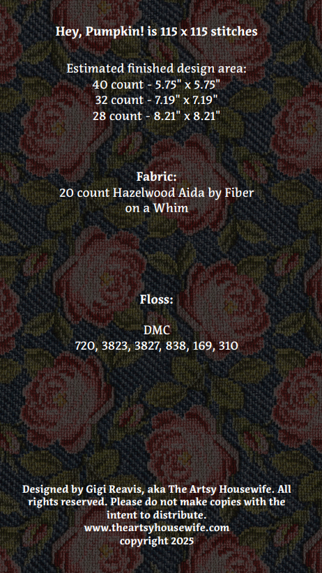 Hey, Pumpkin! - Artsy Housewife - Cross Stitch Pattern