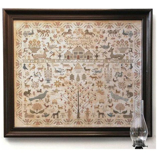 His Eye is on the Sparrow - Heartstring Samplery - Cross Stitch Pattern