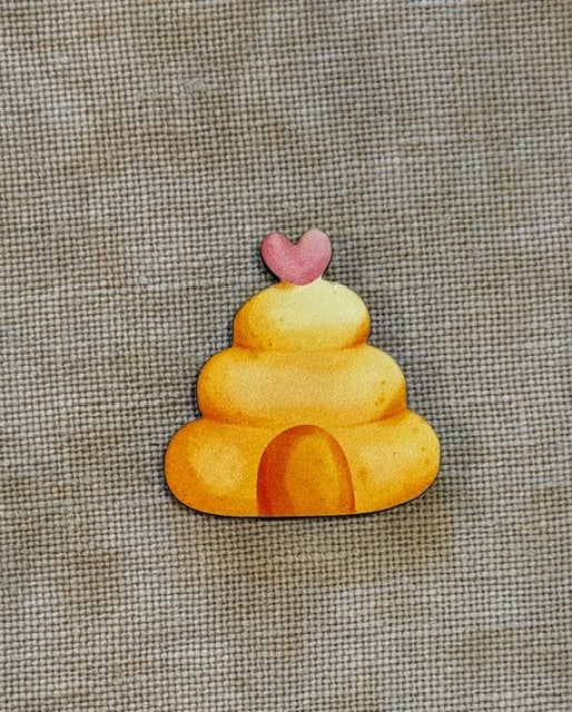 Bee Skep Wooden Magnetic Needle Minder