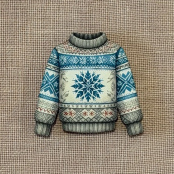 Nordic Winter Sweater Wooden Magnetic Needle Minder