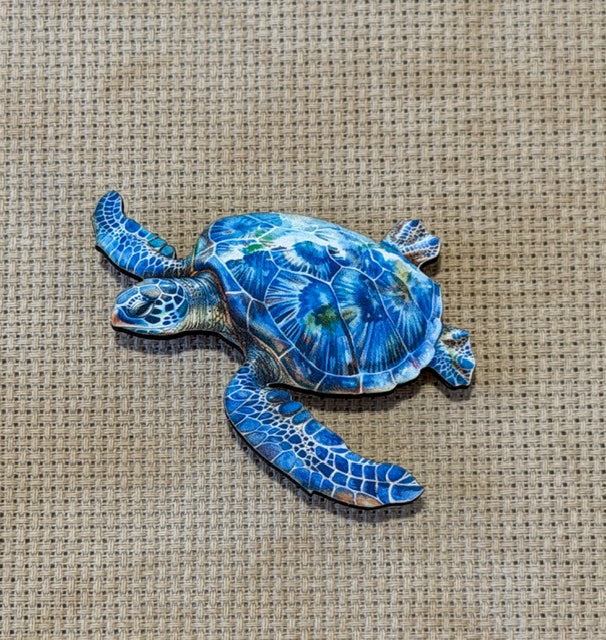 Sea Turtle Wooden Magnetic Needle Minder
